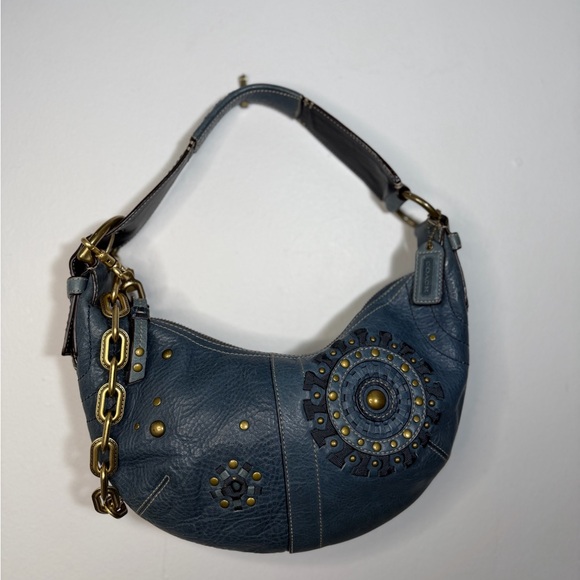 Coach Mia Denim Blue Soho Leather Shoulder Bag/Hobo w/Embellishments 10062 - Picture 2 of 7